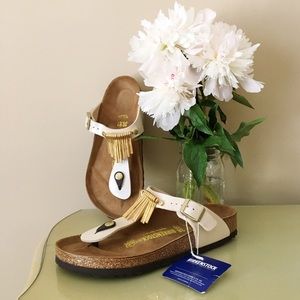 NWT Birkenstock Gizeh Fringe Sandals size 38