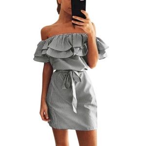 Ruffle Belted Dress