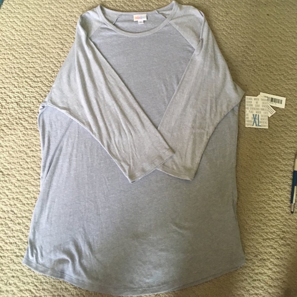NWT LuLaRoe Randy Heathered Periwinkle and Gray XL