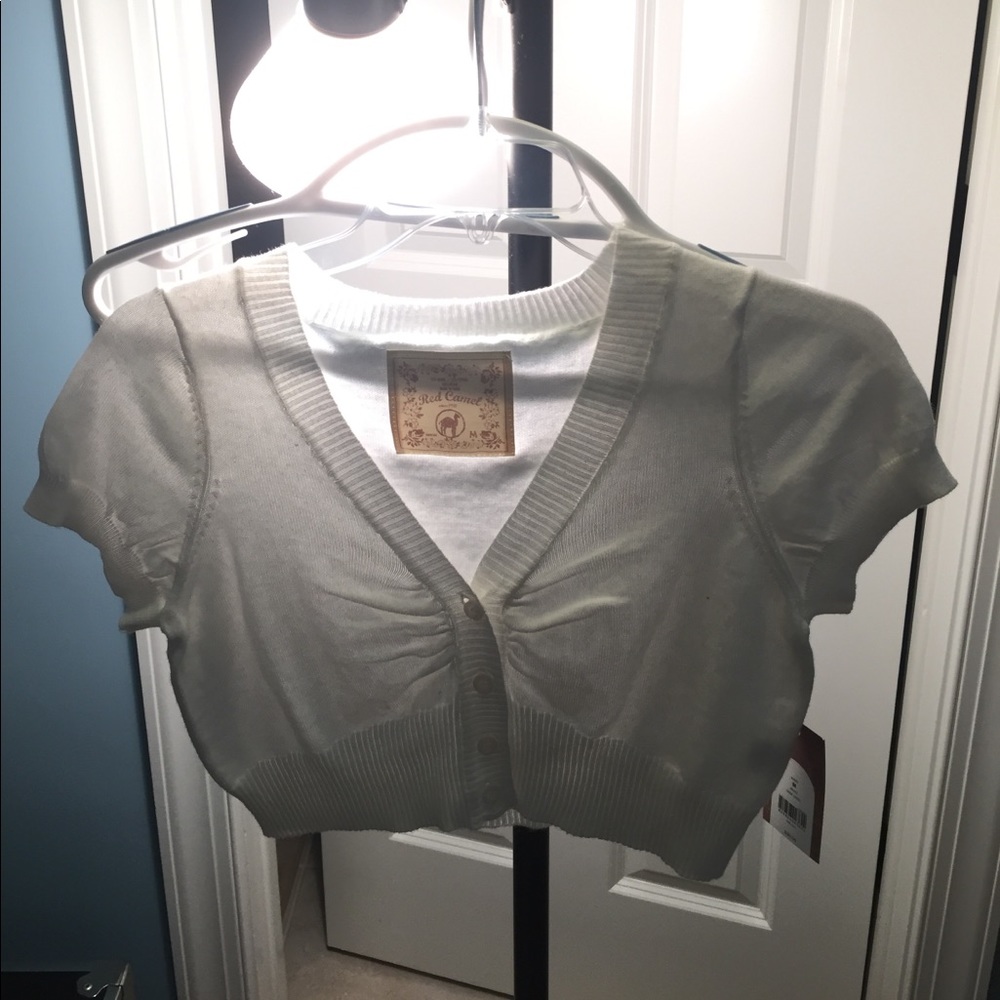 Crop cardigan - white