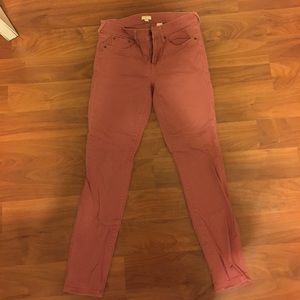J Crew rust colored skinny stretch jeans