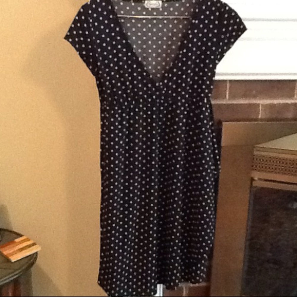 Next Era low cut black/white polka dot dress