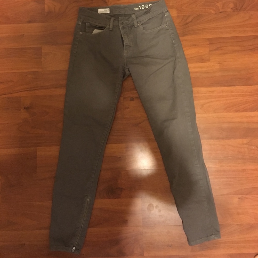 Gap skinny stretch ankle jean w/side zip