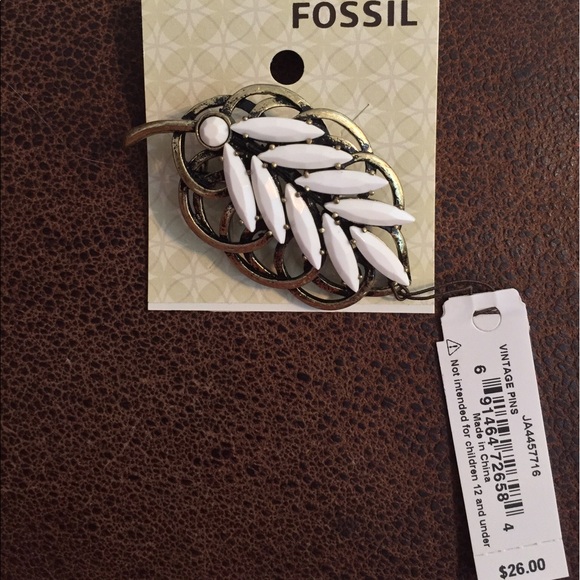 Fossil Feather Brooch - Picture 1 of 1