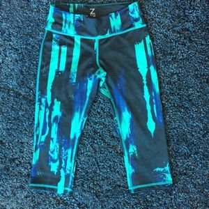Turquoise/blue/black abstract Z by Zella pants