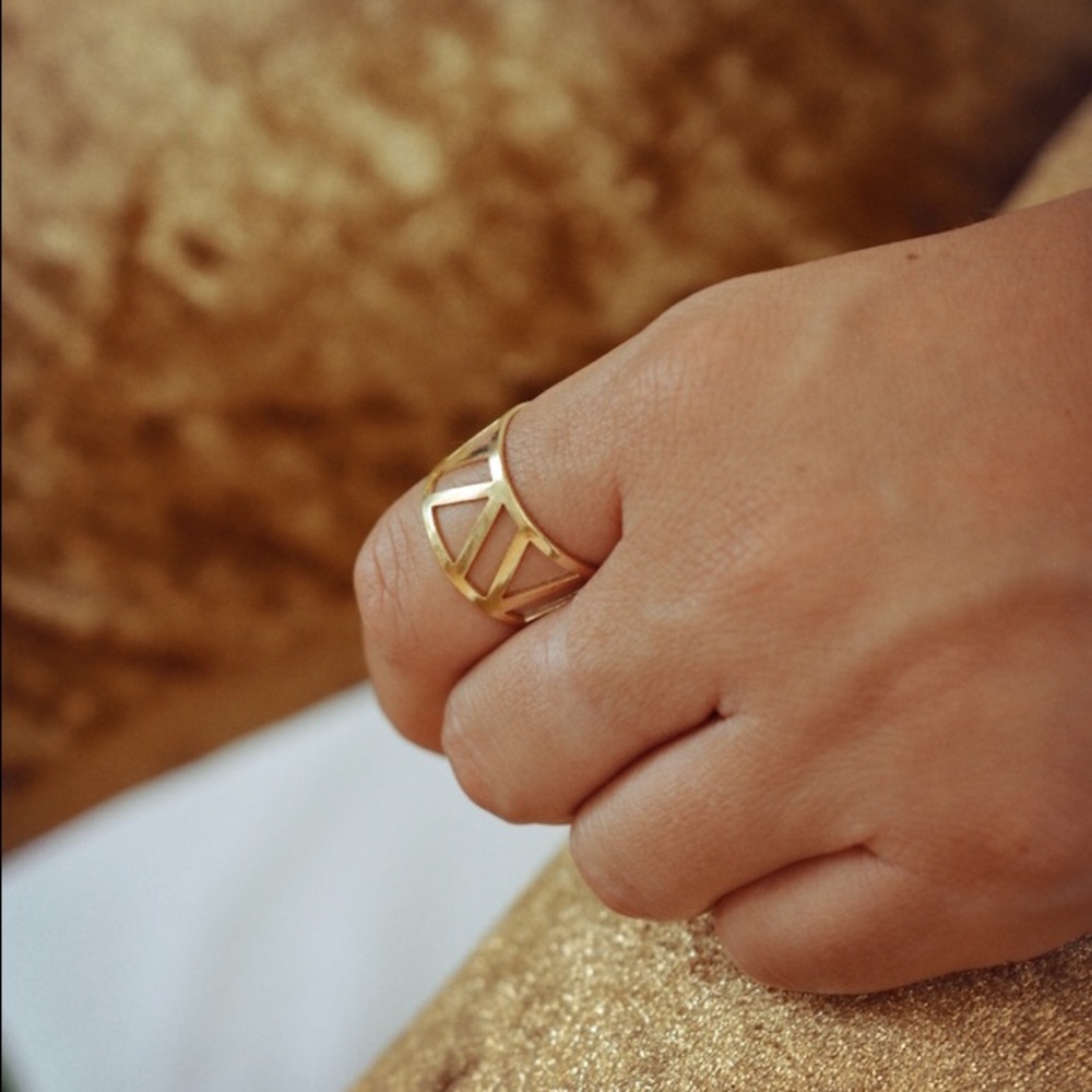 NWT Fair Trade Adjustable Angles Ring in Gold