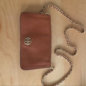 Tory Burach Tan Chain Link Cross body Purse