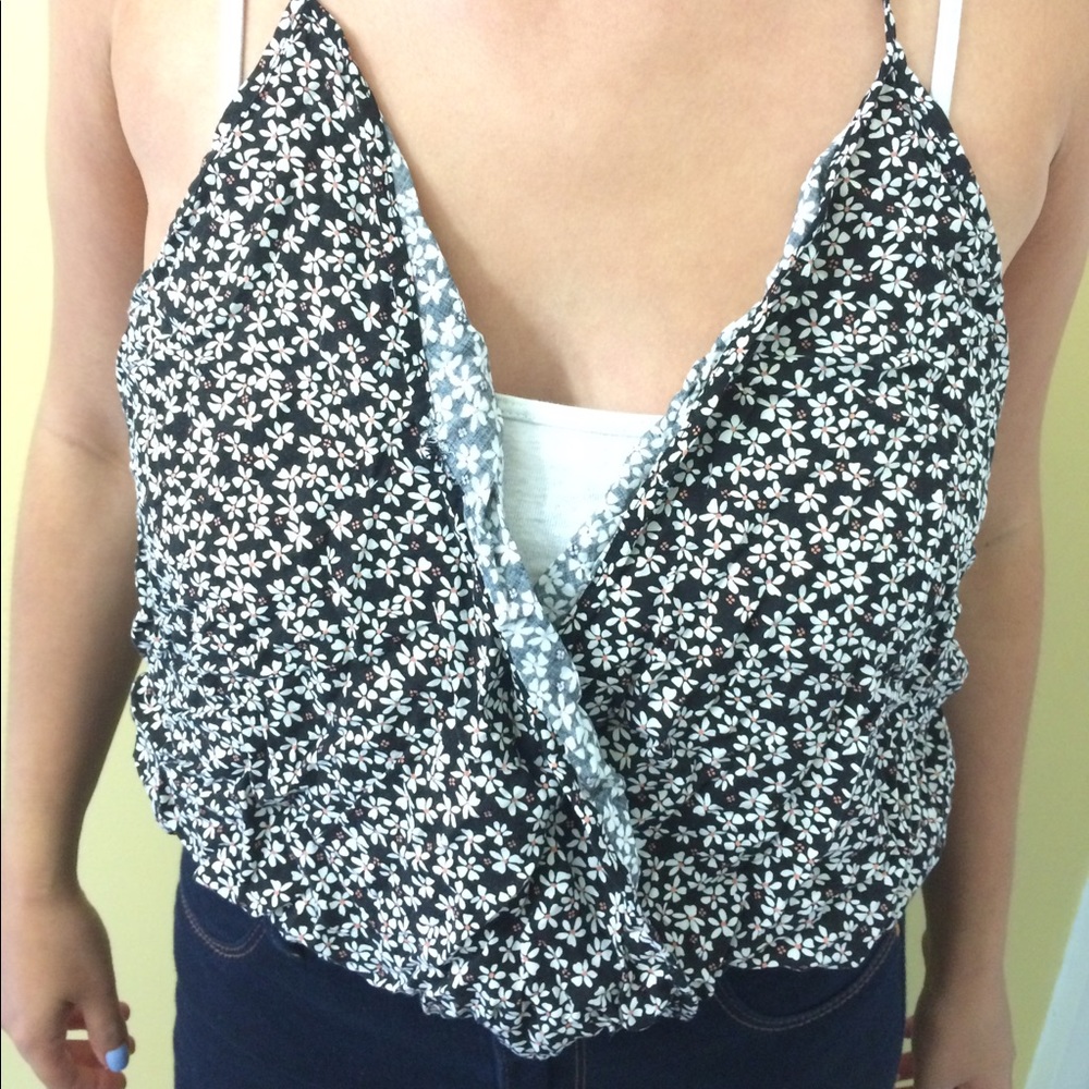 Deep V Floral Top