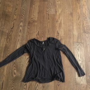 Brown free people long sleeve shirt