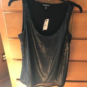 Express Size Medium black sequin tank top