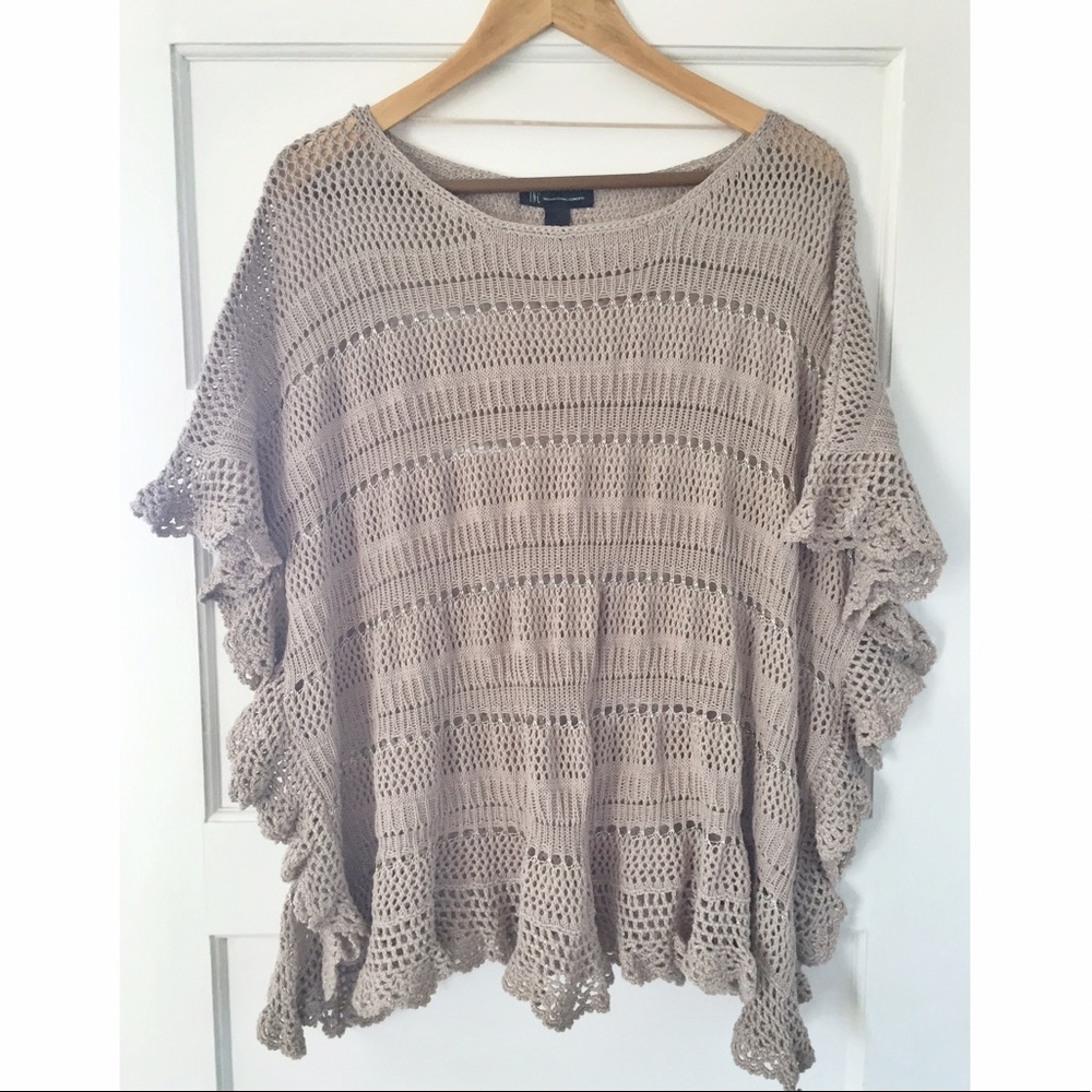 INC boho open knit sweater