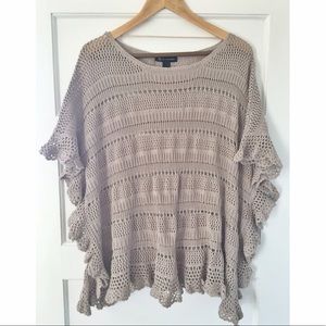 INC boho open knit sweater