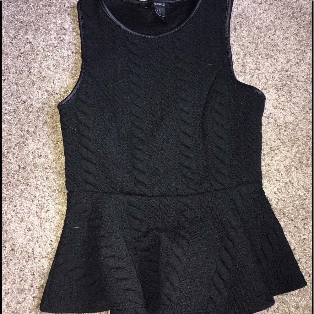 Black peplum top