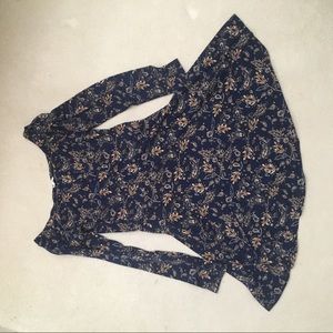 Urban Outfitters blue print off-the-shoulder dress