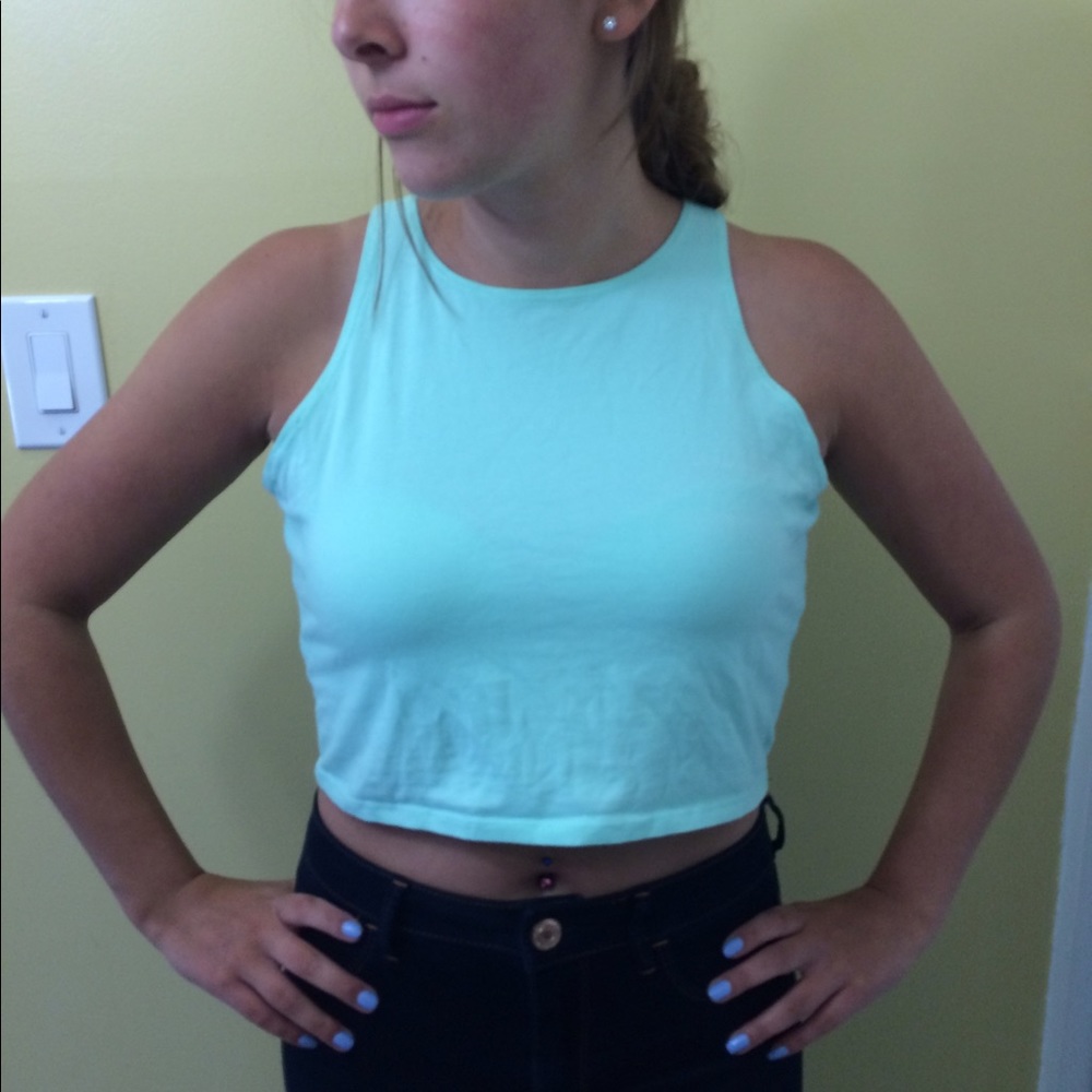 Mint green crop top