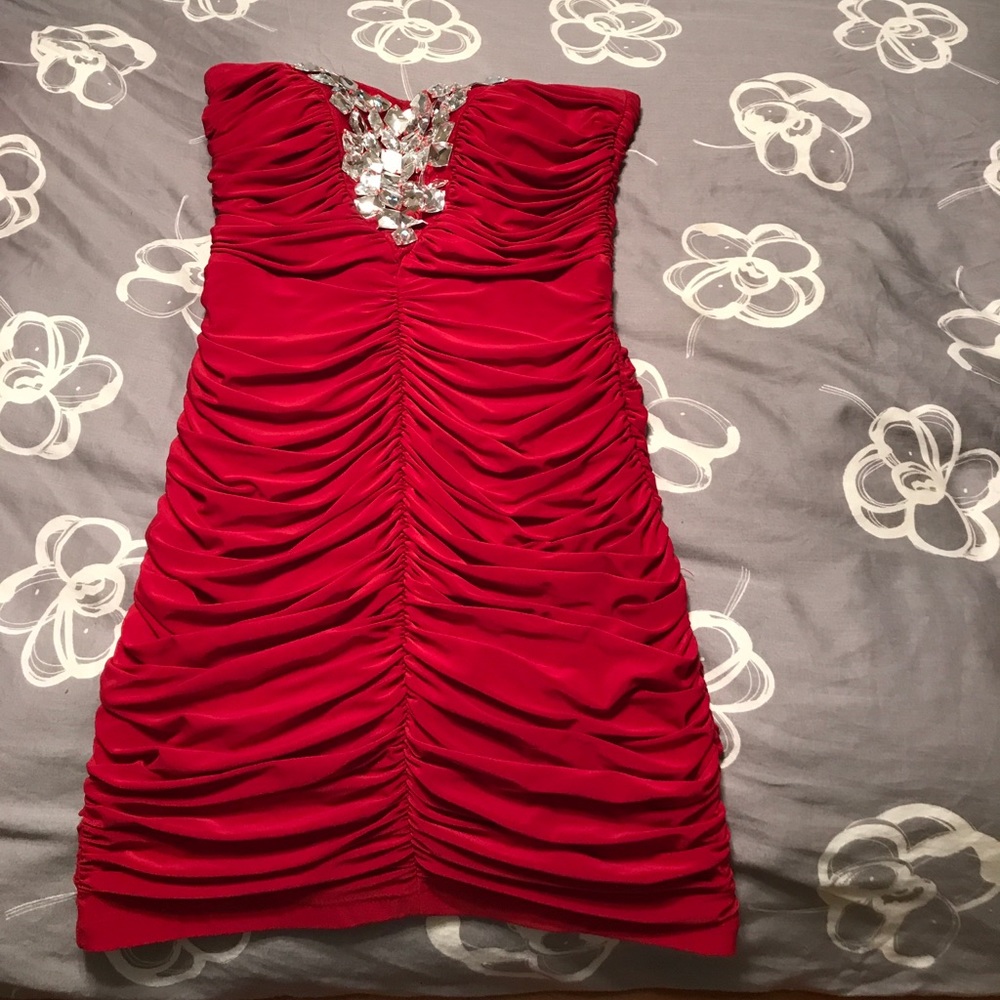 Red mini dress