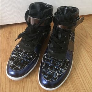 Nine West Rokstar sneakers w/ strap and sequins