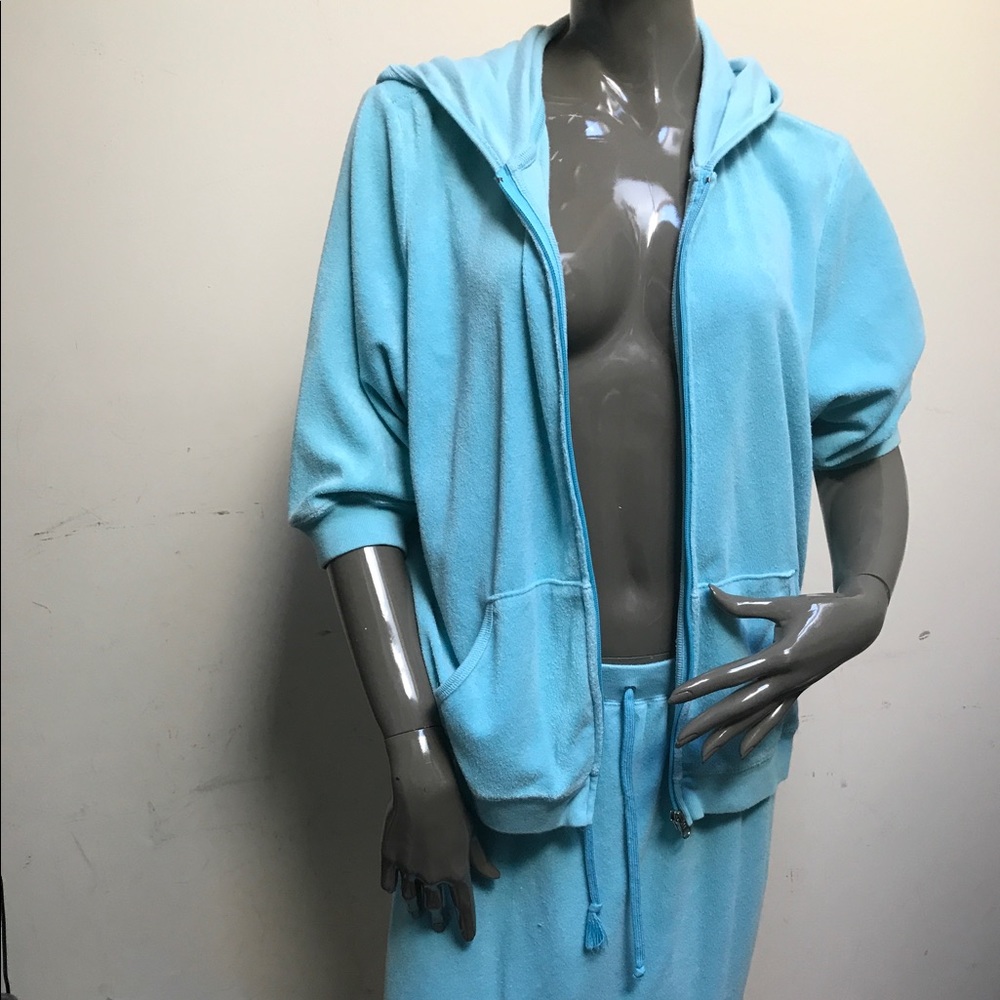 Terry cloth hoody w/ knee length draw string skirt