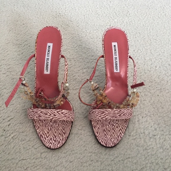 Manolo Blahnik Shoes - ✨Manolo Blahnik Ankle Bead Strap Stilettos 👡