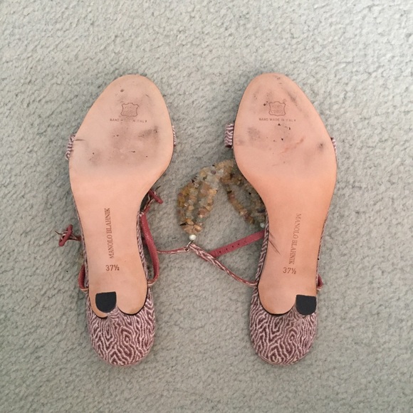 ✨Manolo Blahnik Ankle Bead Strap Stilettos 👡 - Picture 4 of 8