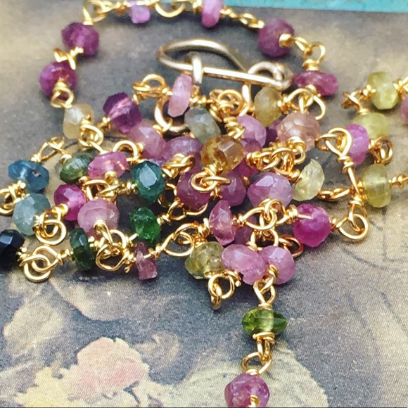 Handmade Tourmaline Rubies and Fluorite Nacklace - Picture 6 of 7