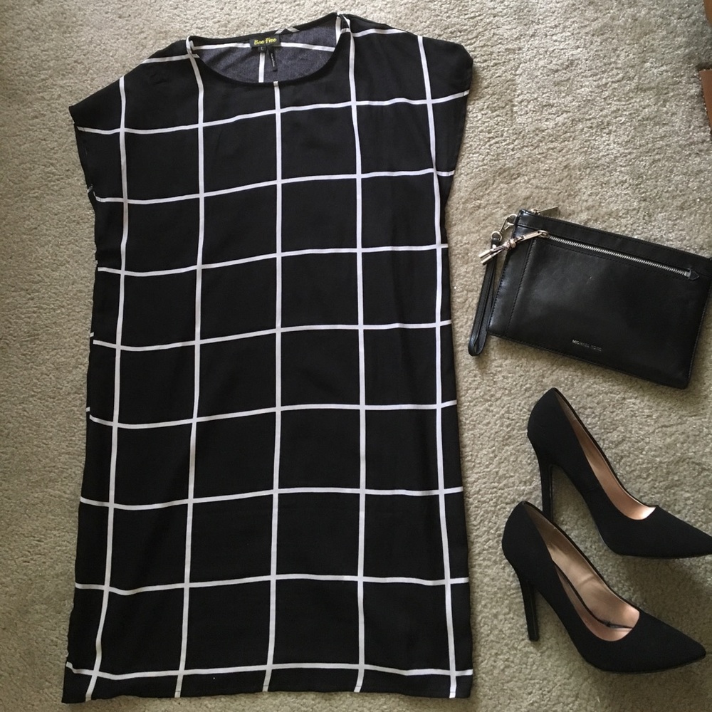 Worn once black and white chiffon dress!