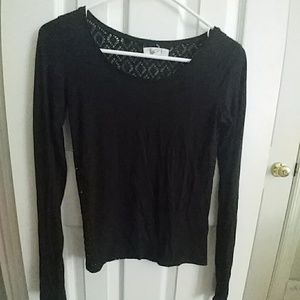 Aeropostale Black Long Sleeve W/ Diamond Lace Back