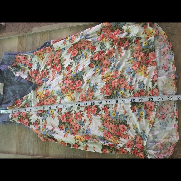 Twenty Second 22nd Floral and Denim Tank - Picture 2 of 4