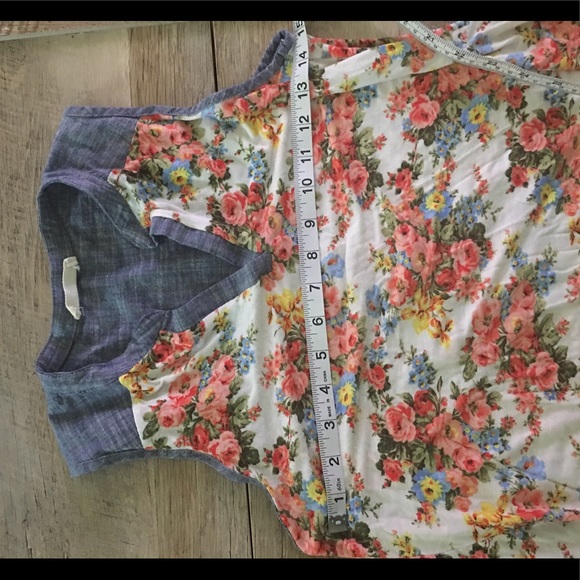 Twenty Second 22nd Floral and Denim Tank - Picture 3 of 4
