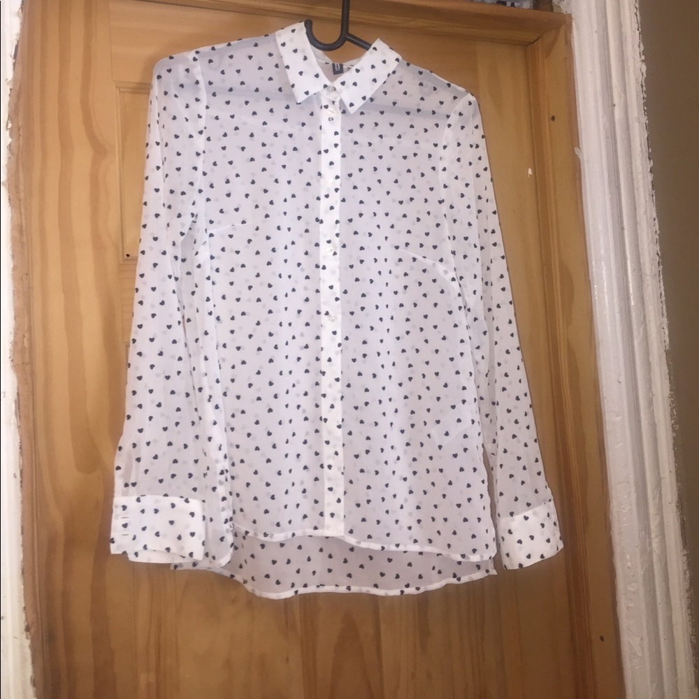 Sheer Black Heart Blouse
