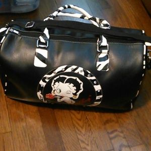 New Betty Boop zebra faux leather duffle bag