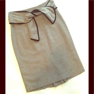 Zara Gray with Black Detail Pencil Skirt