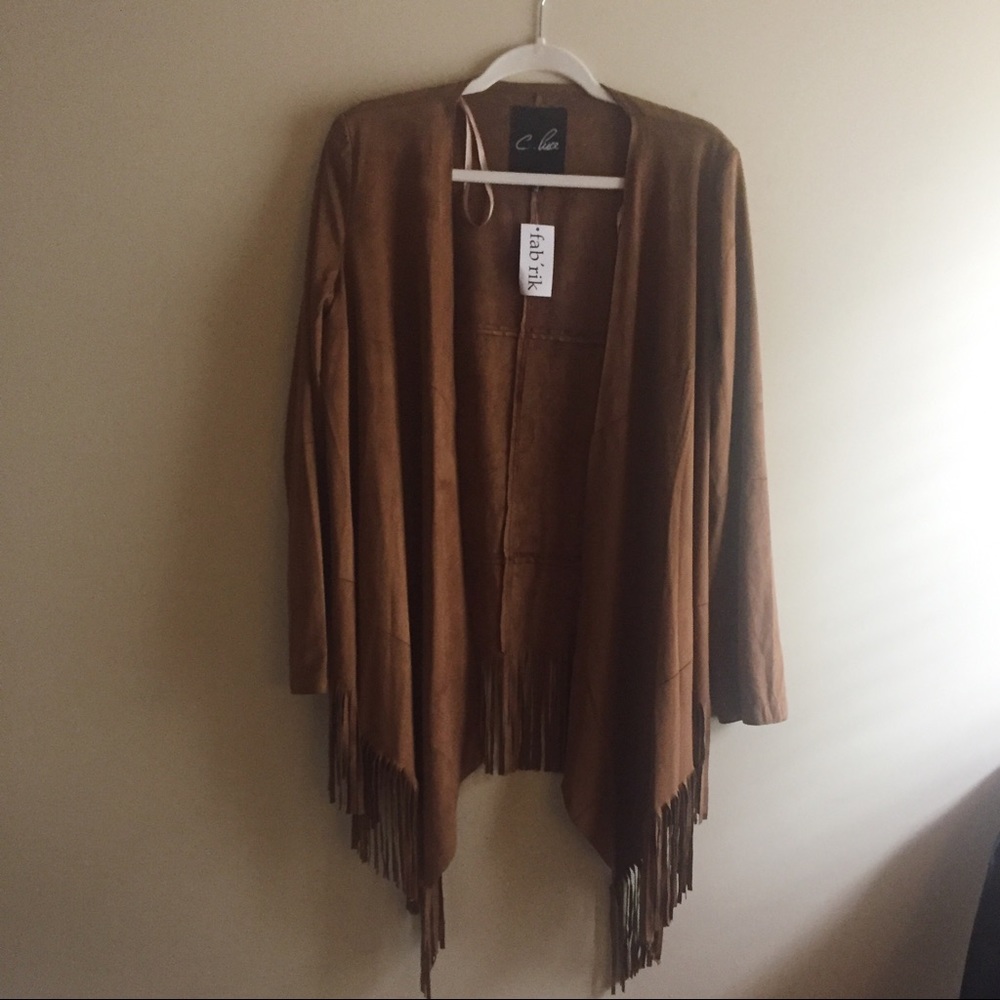 Brand new with tags, suede jacked with fringe