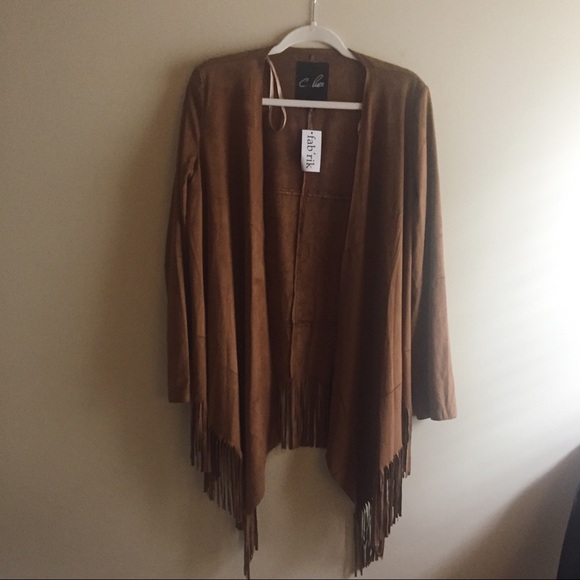 Brand new with tags, suede jacked with fringe - Picture 1 of 4