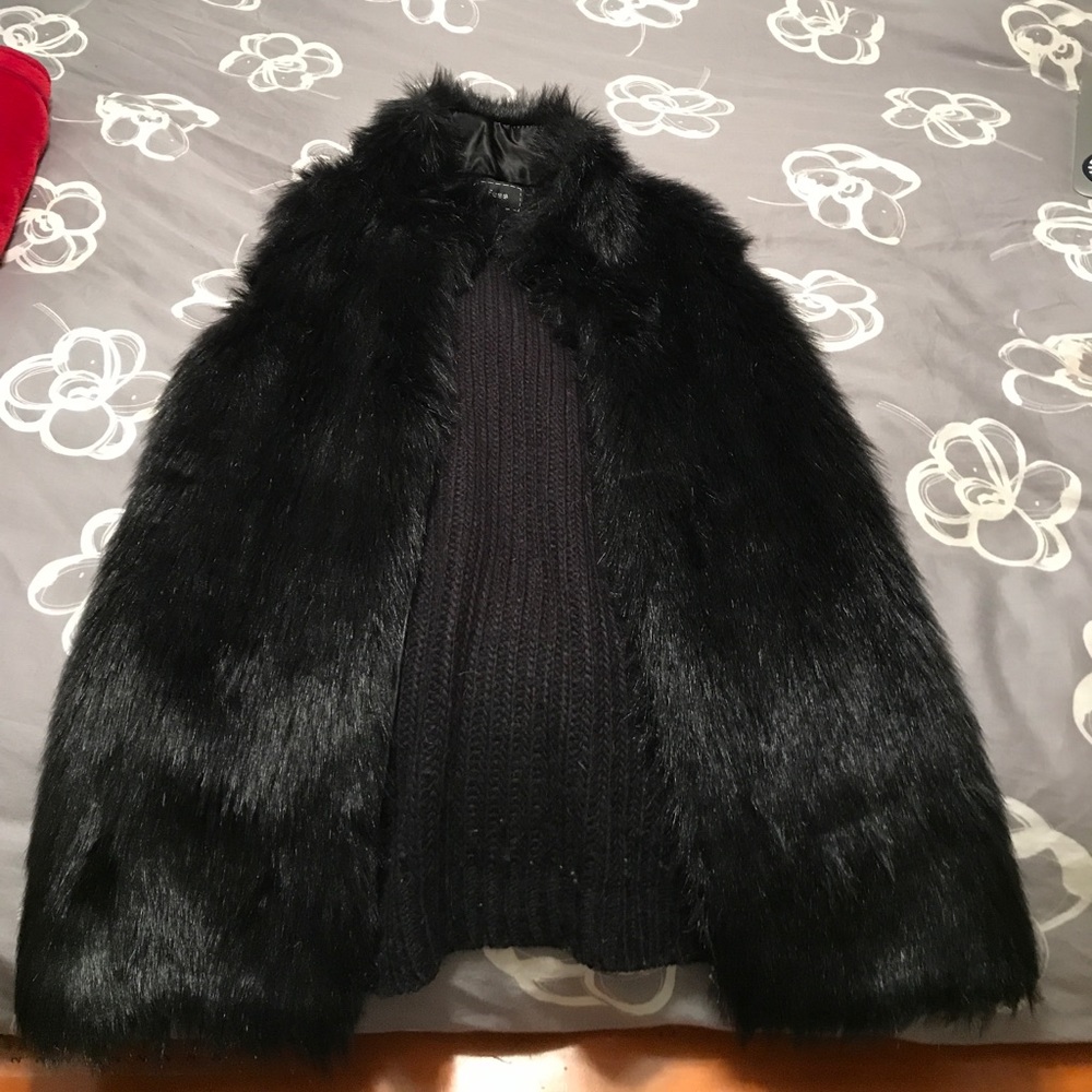Black fur vest