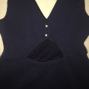 Anthropologie navy blue dress