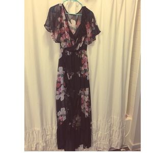 Tobi floral high low slip dress