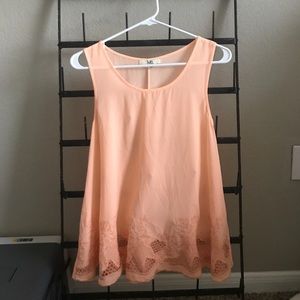 Peach tank with lace detailing