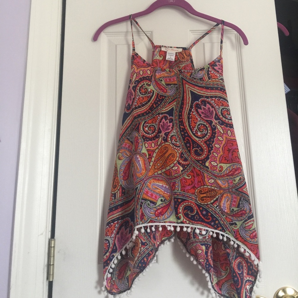 Paisley Printed Halter Tank Top (w/ peekaboo)!