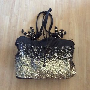 Charming Charlie Brown Sequin Tote Bag