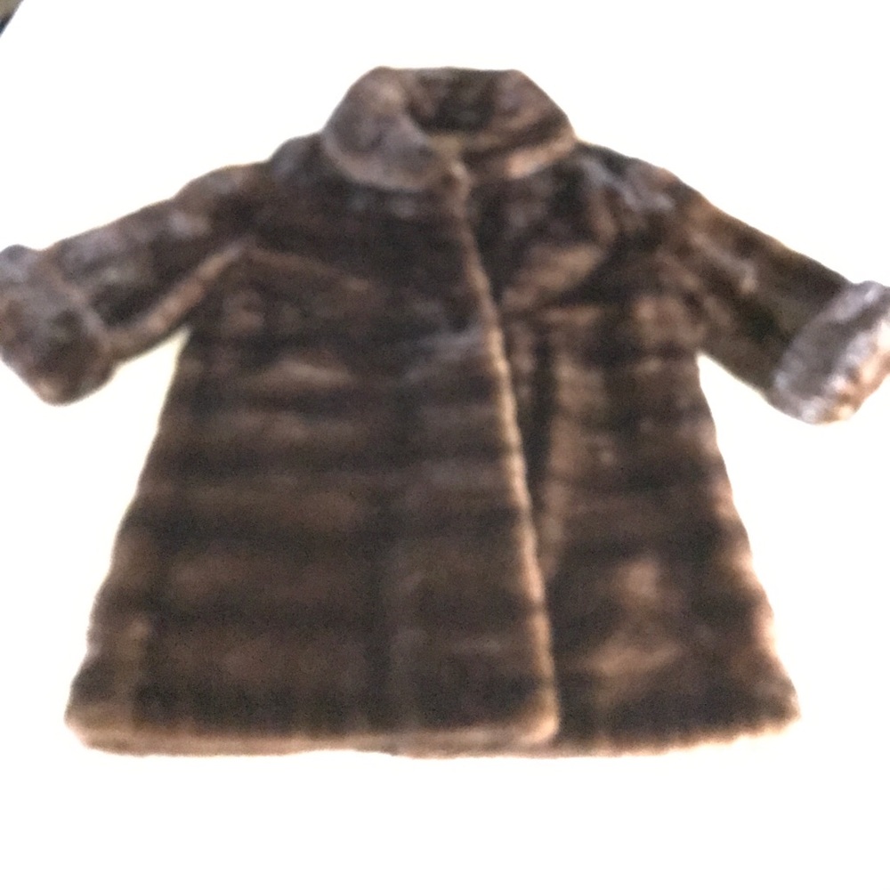 Fully let out natural mink stroller (3/4 length)