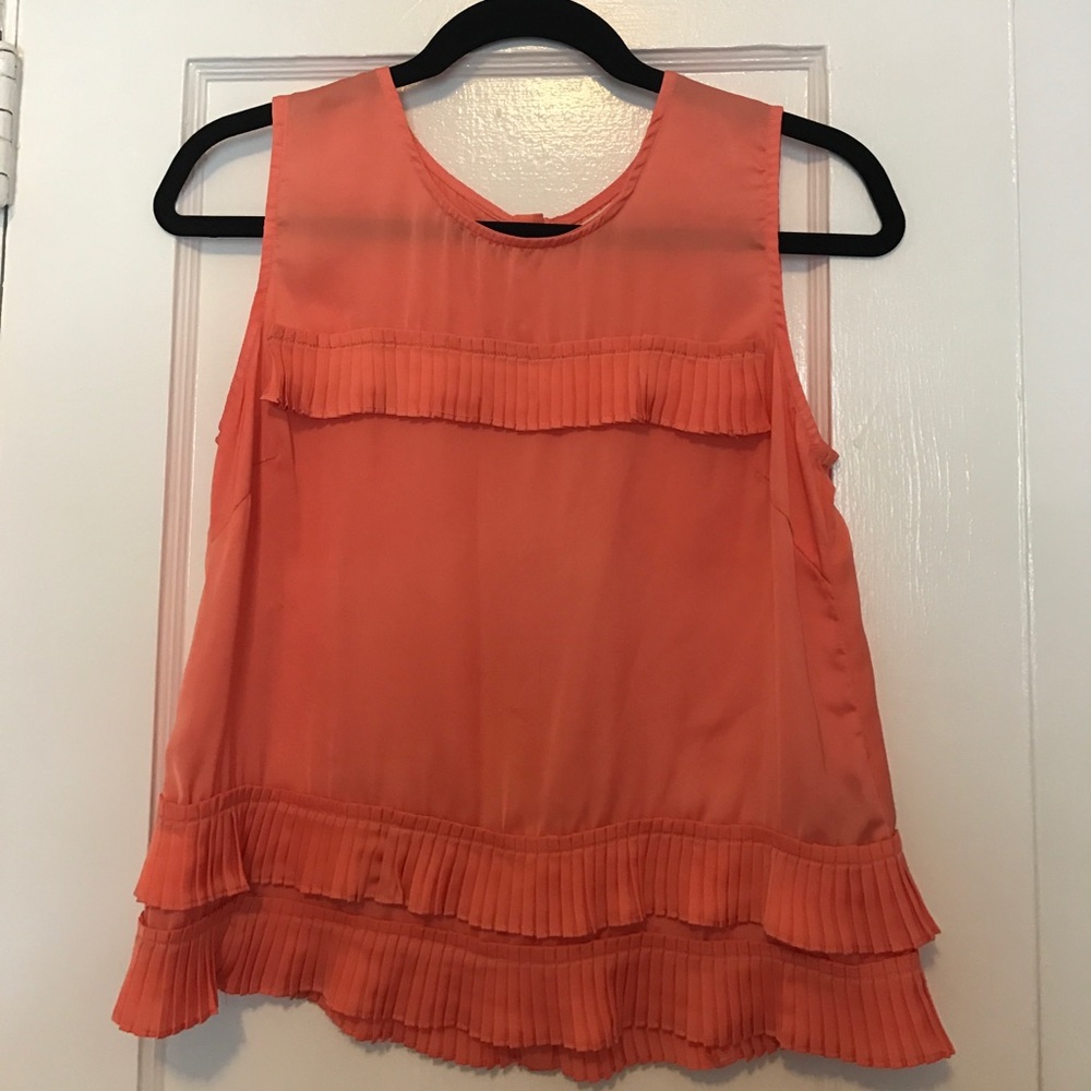 orange pleated top