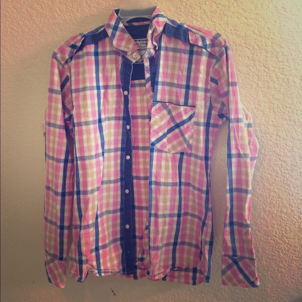 No-Gender Pink and Blue Checks Shirt