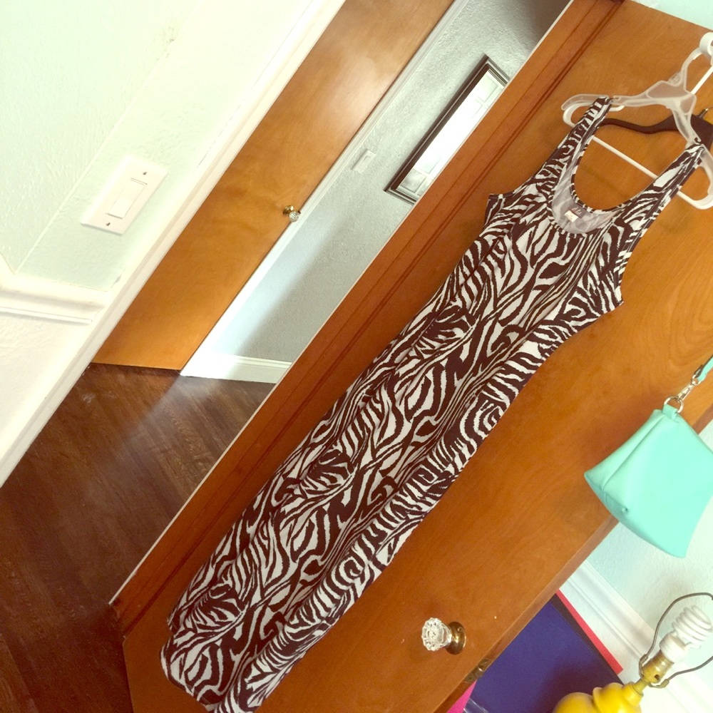 Zebra print maxi dress