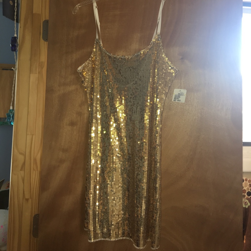 free people gold sequin dress