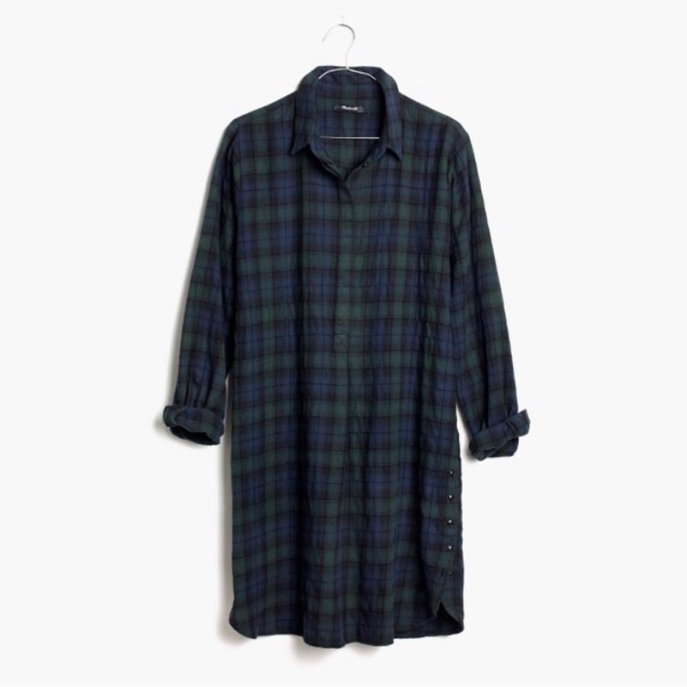🎉🎉HP🎉🎉Madewell Flannel side button shirtdress