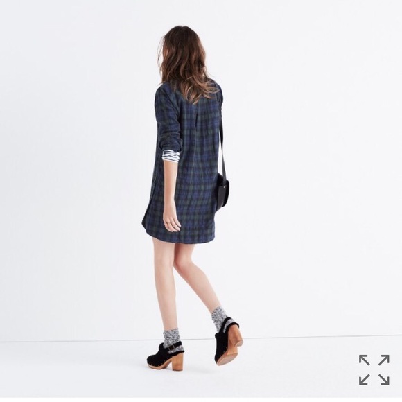 🎉🎉HP🎉🎉Madewell Flannel side button shirtdress - Picture 2 of 3