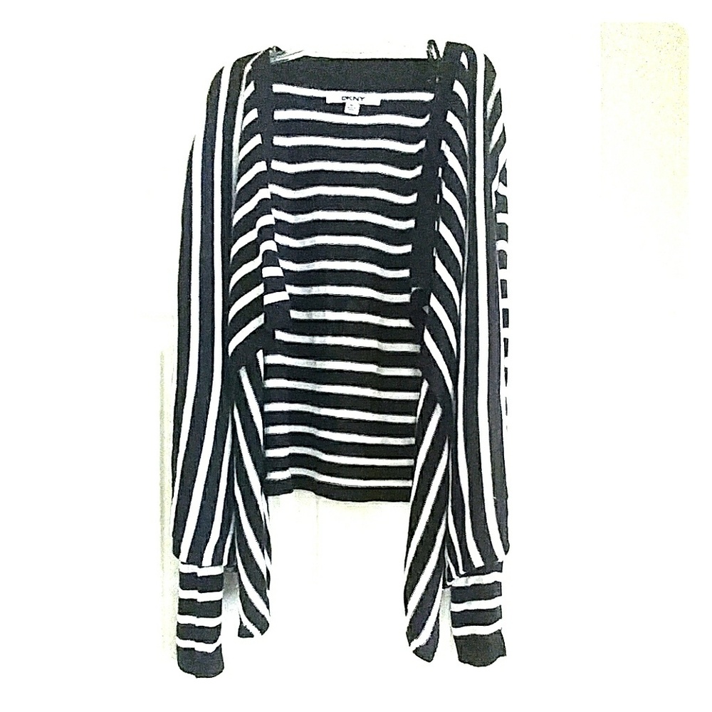 DKNY Kids Delancey Striped Black & White Cardigan