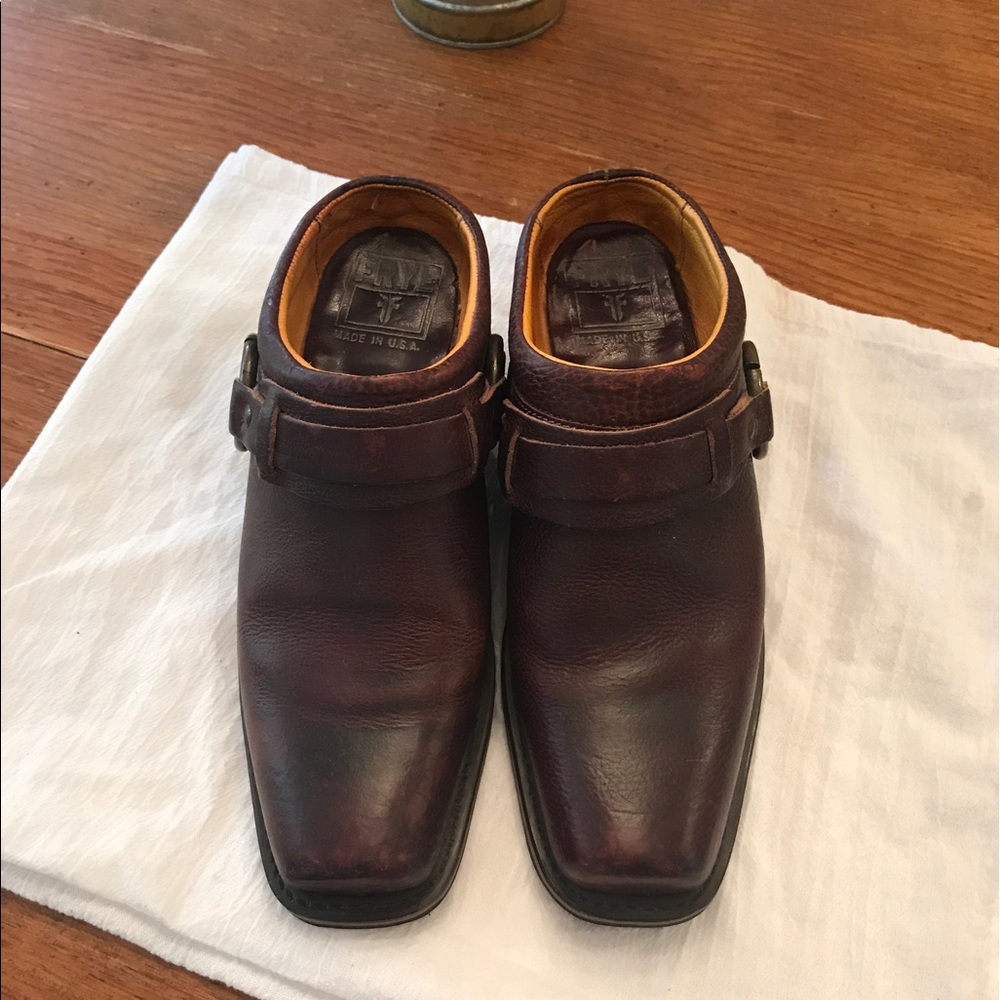 Women's Frye brand Belted Harness Mule shoe