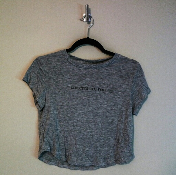 Gray Graphic Crop Tee - Picture 2 of 3